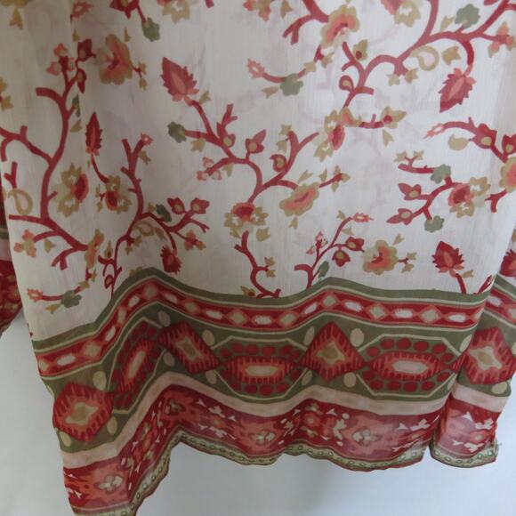 OLD NAVY Peasant/Boho Long Sleeve Top Size XS Women's Floral Cream/Rust Casual - Picture 3 of 9